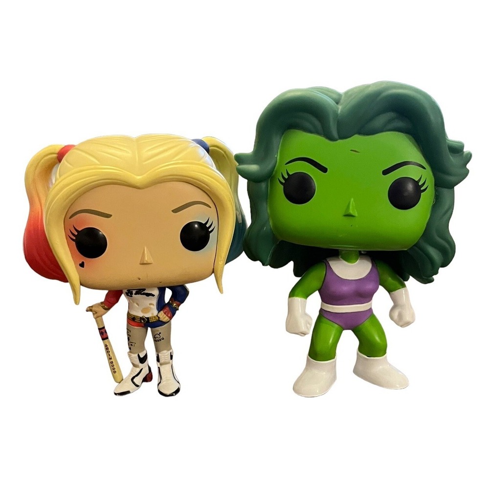 Funko Pop! Vinyl: DC Universe - Harley Quinn #97 & Marvel She-Hulk w/Bobble Head